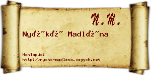 Nyókó Madléna névjegykártya